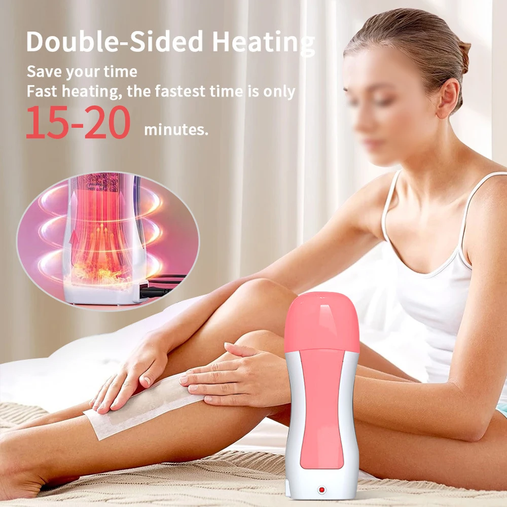 YIKOOLIN Roll on Wax warmer Portable Wax Roller for Hair Removal Soft Wax Heater Waxing for Travel Home Wax Heater Epilator 2