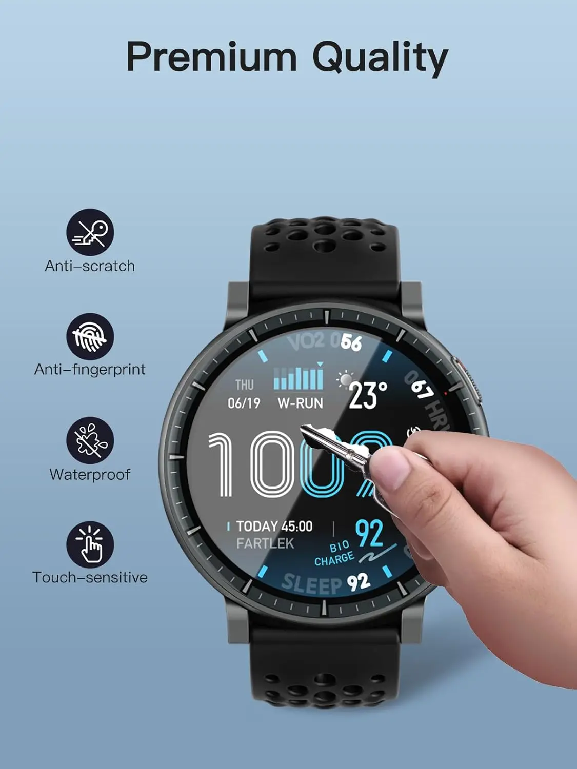 Amazfit Active Max 스마트 시계용 100PCS 3D 곡선형 엣지 스크린 프로텍터 풀 커버리지 보호 필름