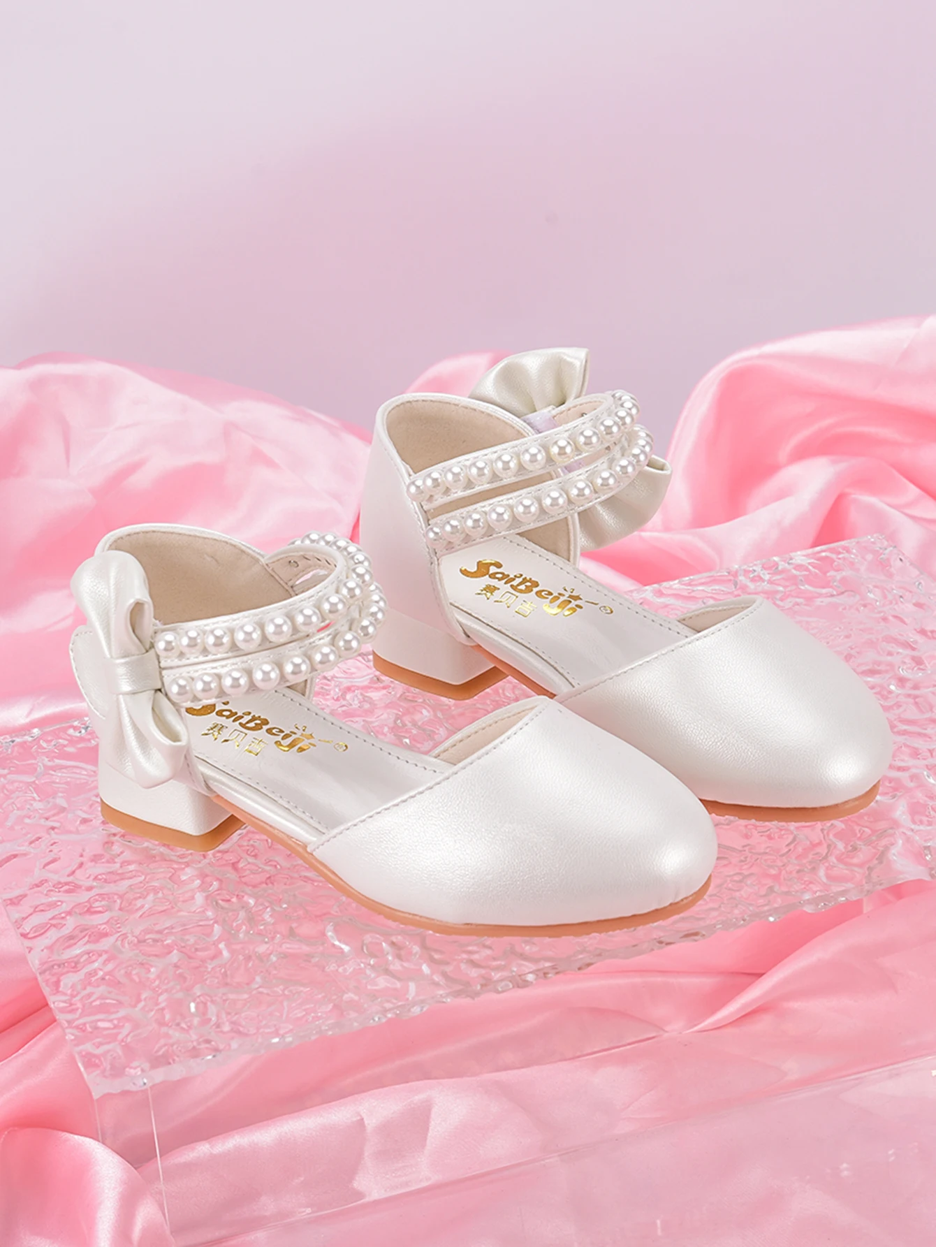 أحذية الأميرة للأطفال للبنات، أحذية بيضاء للربيع/ا...