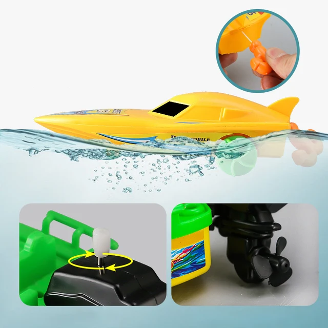 1Pc Clockwork Toys Speed Boat Ship Wind Up Toy Floating Water Kids Toys Classic Bathtub Shower Bath Toys for Children Baby Toys 5