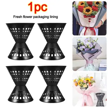 Fodera per imballaggio di fiori in plastica Accessori per fiori rapidi Base per bouquet di fiori Base per fiori avvolgente fai-da-te per negozio di fiori Negozio di feste