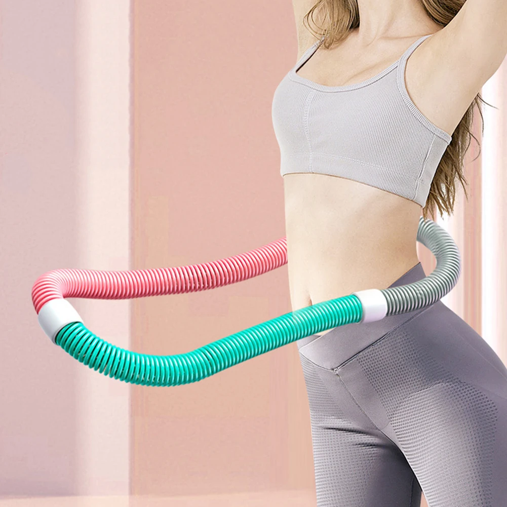 무게추가 있는 휴대용 접이식 허리 운동 링, 복부 운동 링, 유산소 운동을 위한 허리 트레이닝 링