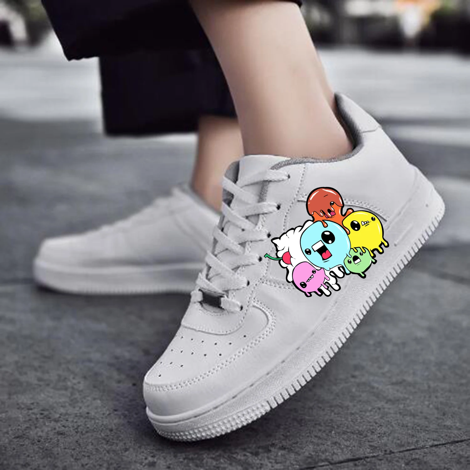 Graffiti Monsters Street Art AF Basketball Mens Womens Sports Running High Quality Flats Force Sneakers Lace Up Mesh Custom Shoe