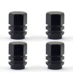 Premium Aluminum Alloy Tire Valve Caps - Set of 4 | Waterproof Wheel Accessories (Black)