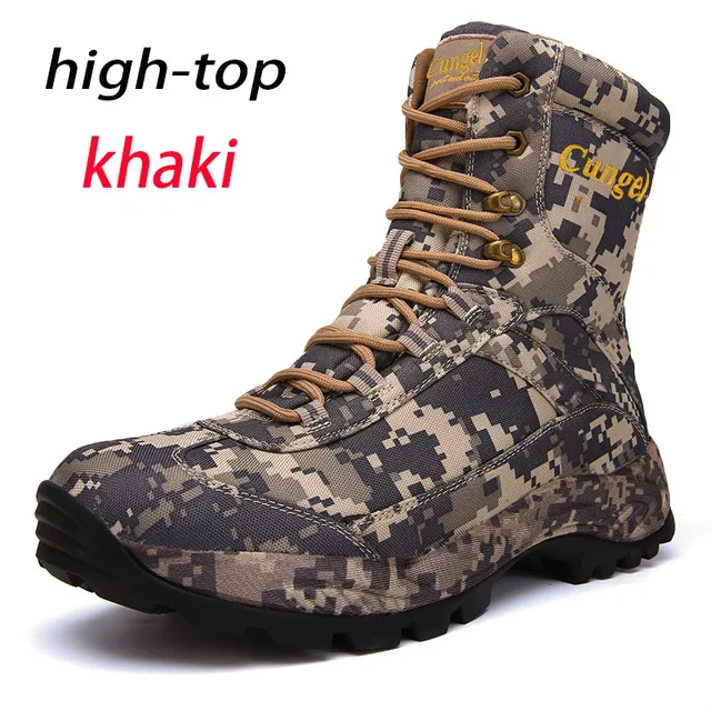 High Quality Camouflage Men's Army Boots Waterproof High Hiking Sneakers Men Tactical Hunting Shoes Botas Militares Hombre - AliExpress