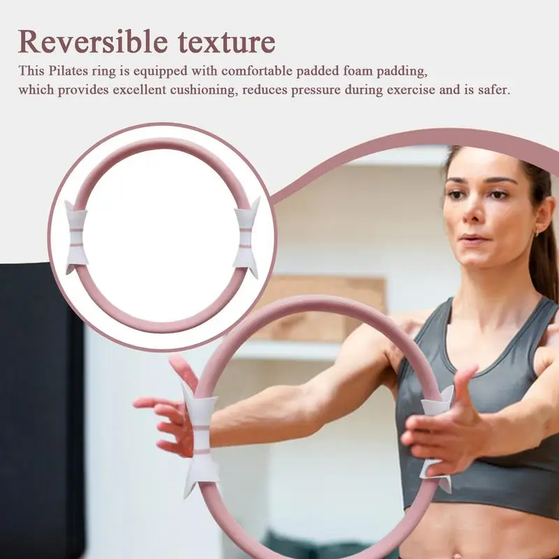 Toning Pilates Ring Lightweight 14.96 Inches Fitness Ring Resistance Pilates Hoop Non-slip Exercise Equipment Double Grip Yoga