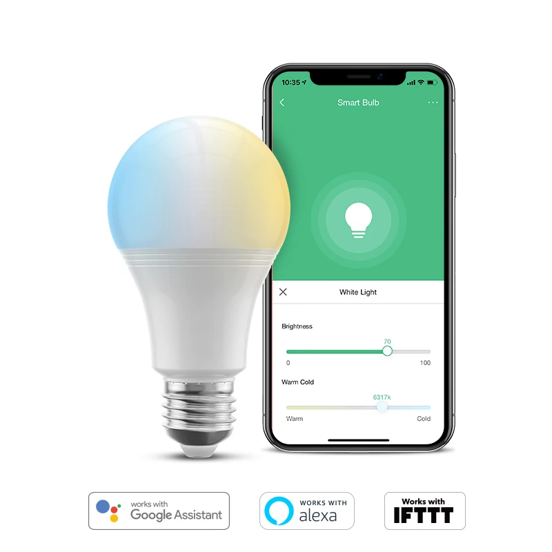 1/2/3/4-Pack Broadlink Cct E27 Wi-Fi Smart Cool White Lampadina Bianca Calda, Funziona Con Google Home E Alexa, Ifttt