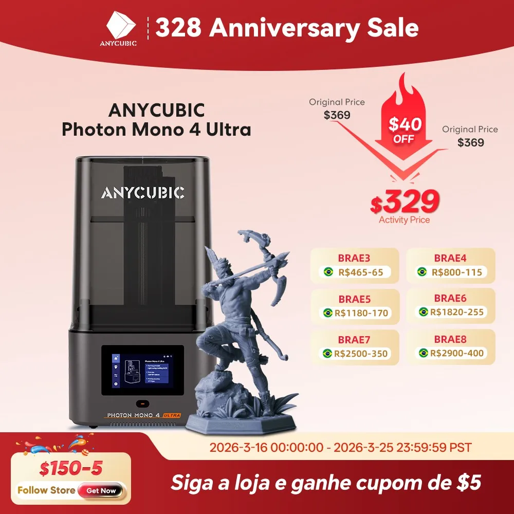 Anycubic Photon Mono 4 Ultra V2 Impressora 3D LCD 7" 10K 2.2L