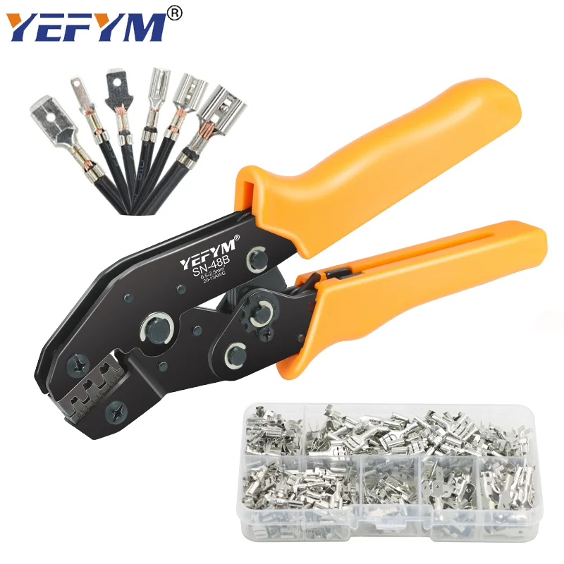 SN 48B SN 2 Wire Crimping Pliers 0.5 2.5mm2 20 13AWG for Box TAB 2.8 4.8 6.3 SM2.5 XH2.54 Terminals Sets Electrical Hand Tools