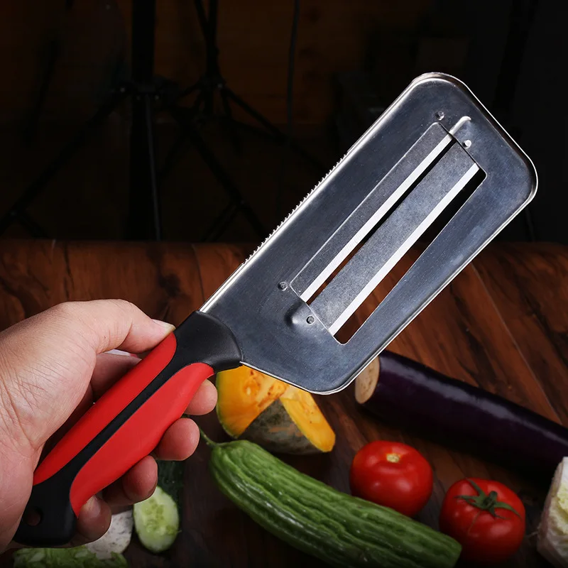 

New Vegetable Slicer Double 2 Slice Blade Slicing Knife Fish Scale Cleaner Knives Cabbage Cucumber Carrot Onion Slicer Peeler