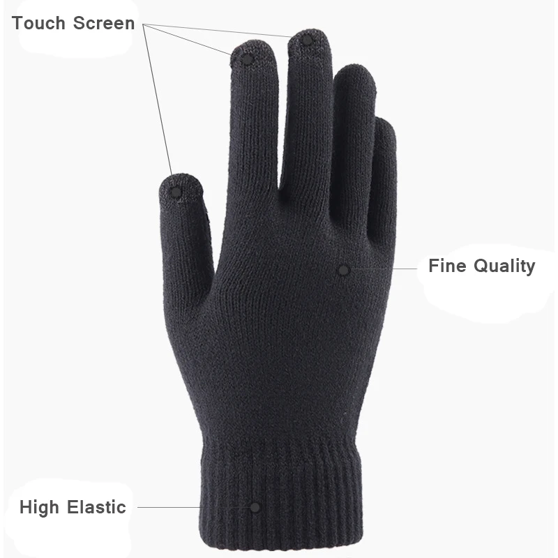 Elastic Winter Outdoor Sports Running Gloves Warm Touch Screen Gym Fitness Full Finger Gloves For Men Women Knitted Magic Gloves