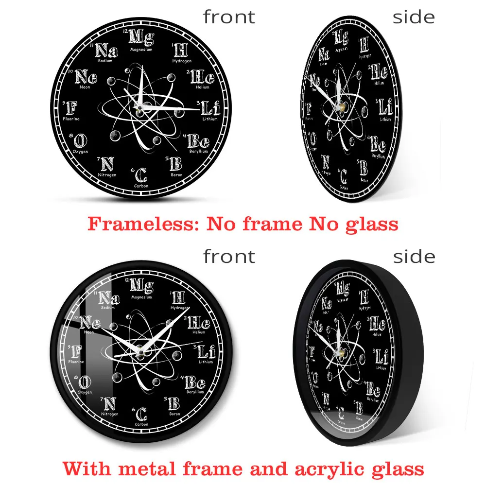 Chemical Symbols Wall Clock Periodic Table Chalkboard Chemistry Teacher’s Wall Clock Modern Wall Clock Classroom Wall Art Decor 5