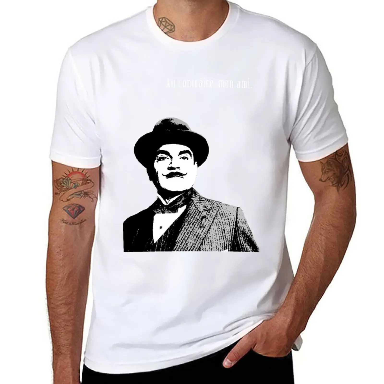 

Hercule Poirot T-Shirt Short sleeve tee aesthetic clothes vintage animal prinfor boys mens t shirt