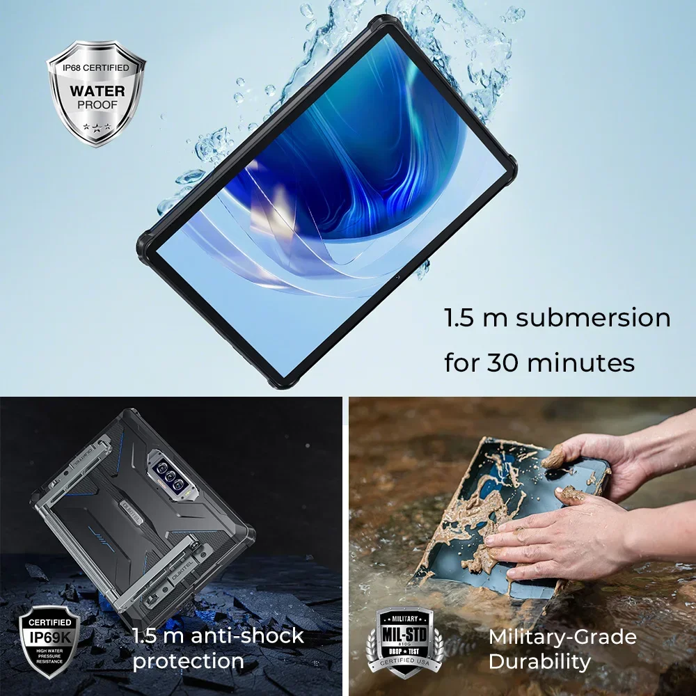 Oukitel RT7 TITAN 4G　青　スタンド付き Oukitel RT7 TITAN 4G Rugged Tablet 10.1 Inch FHD+ Display
