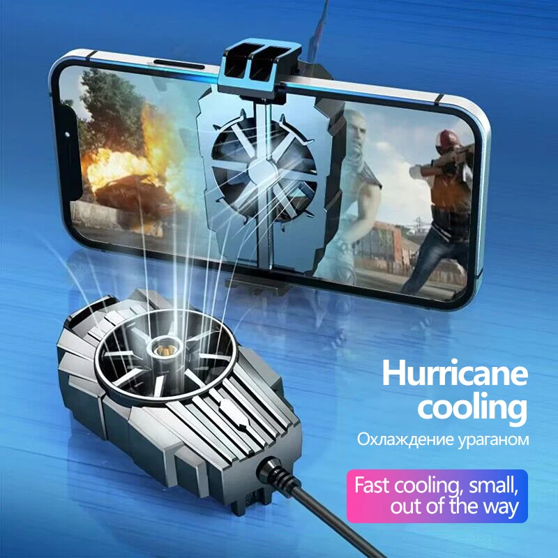 Mobile Phone Cooler Universal Mini Back Clip Fan Radiator Hurricane MIHOYO Game Cooler Phone Heat Sink For IPhone Samsung Xiaomi