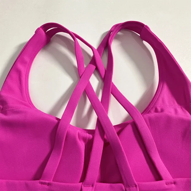 Solid Color Women Cross  Fitness sport Bra soft high strength Tight Top Comprehensive Training Gym Yoga Underwear With Chest Pad 6