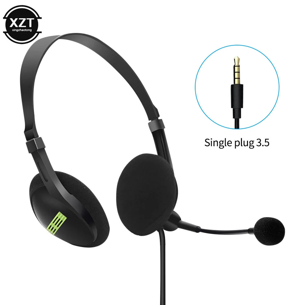 3.5mm Noise Cancelling Wired Headphones Adjustable Earphones Business Headset With Microphone For PC /Laptop/Computer 4