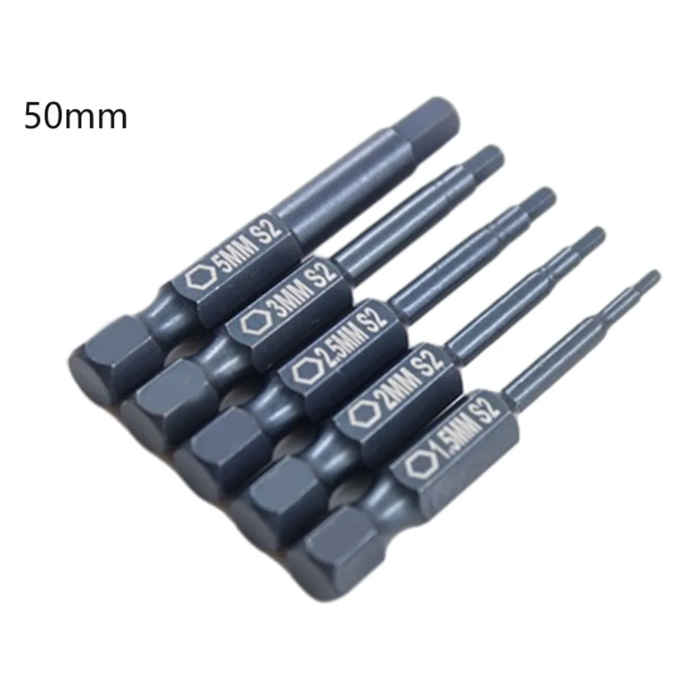 

1pc 50mm Length Hexagon Screwdrivers H1.5-H5 Hex Screwdriver Bits Alloy Steel Magnetic Electric Drill Bit Screwdriver Hand Tools