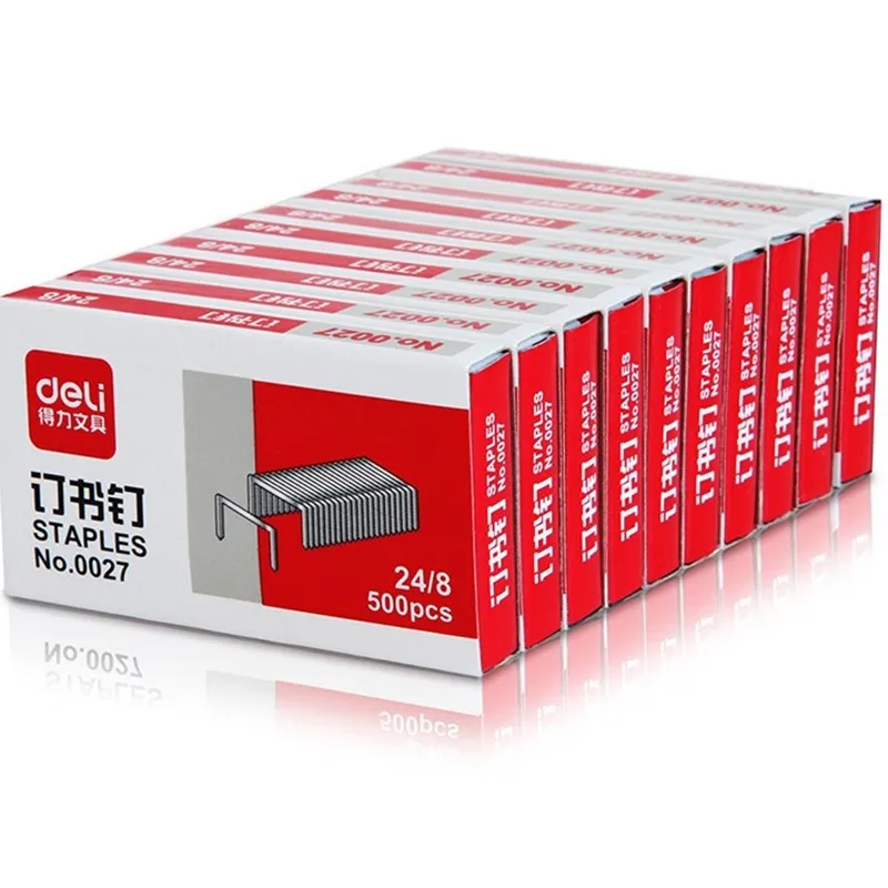 500pcs/Box Deli 24/8 Heavy Duty Staples Binding 50 Sheets Stapler School Office Supply Student Stationery Business Tool deli heavy duty stapler staple remover for 24 6 26 6 23 13 staples office binding stationery