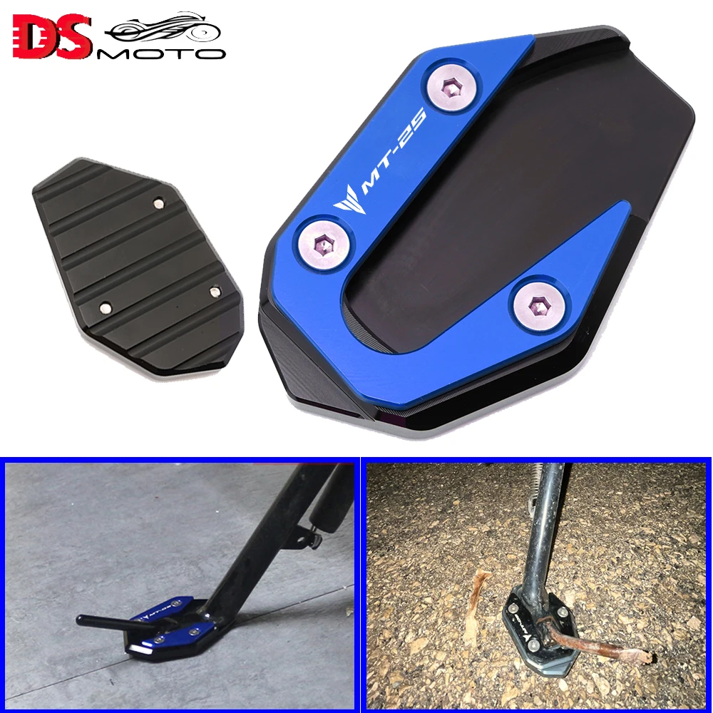 

MT25 For YAMAHA MT 25 MT-25 2014-20 2021 2022 2023 Brand New CNC Aluminum Kickstand Foot Plate Side Stand Pad Enlarge Extension