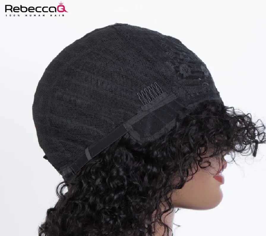 버건디 99J 짧은 곱슬머리 인모 가발 귀여운 보브 가발 착용하고 바로 나갈 수 있는 글루리스 가발 브라질 레미 헤어 워터 웨이브 자연스러운 스타일