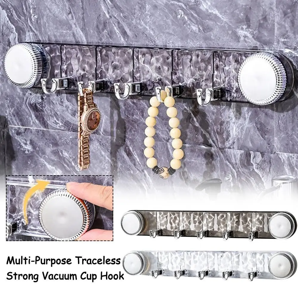 5 Hooks Rotating Suction Cup Hooks Multi-Purpose Traceless Vacuum Cup Hook Corrugated Row Hook Wall Mounted Robe Coat Hangers