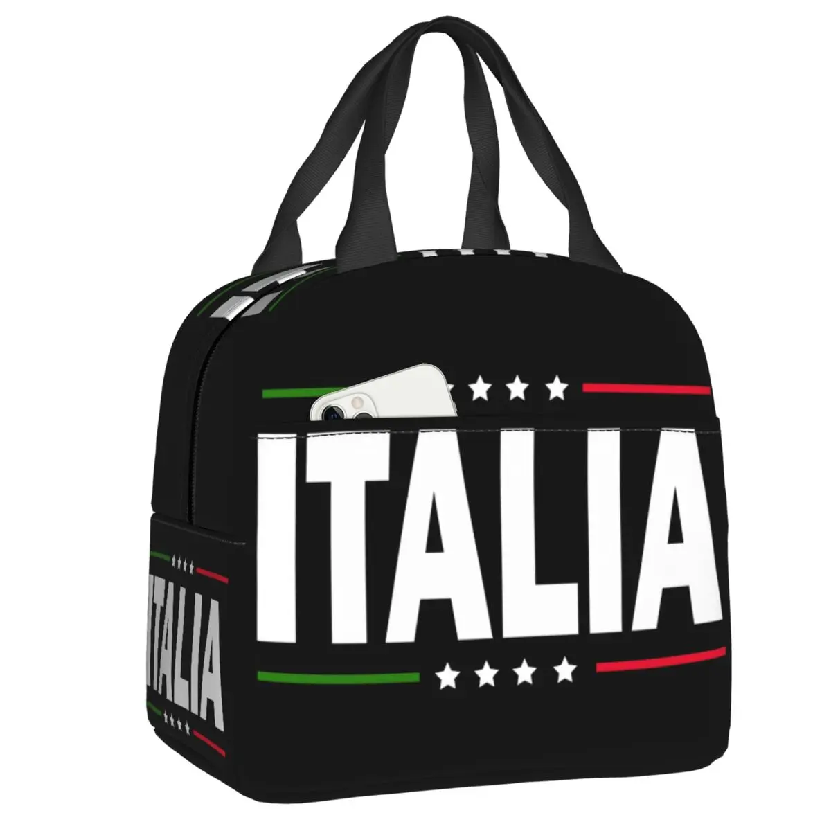 Italia Flag Lunch Bag Donna Italian Proud Riutilizzabile Cooler Thermal Insulated Lunch Box Per Bambini Multifunzione Food Bento Box