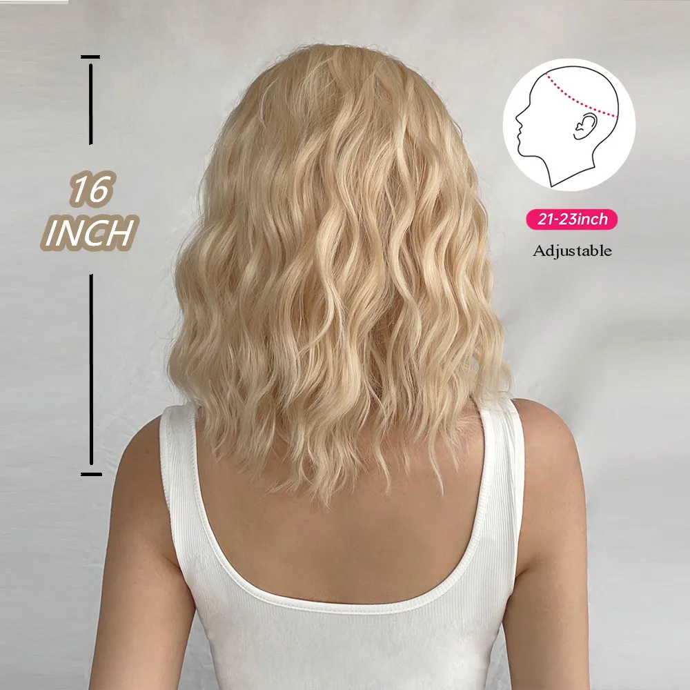 자연스럽고 우아한 매일 스타일에 완벽한 플래티넘 블론드 합성 가발