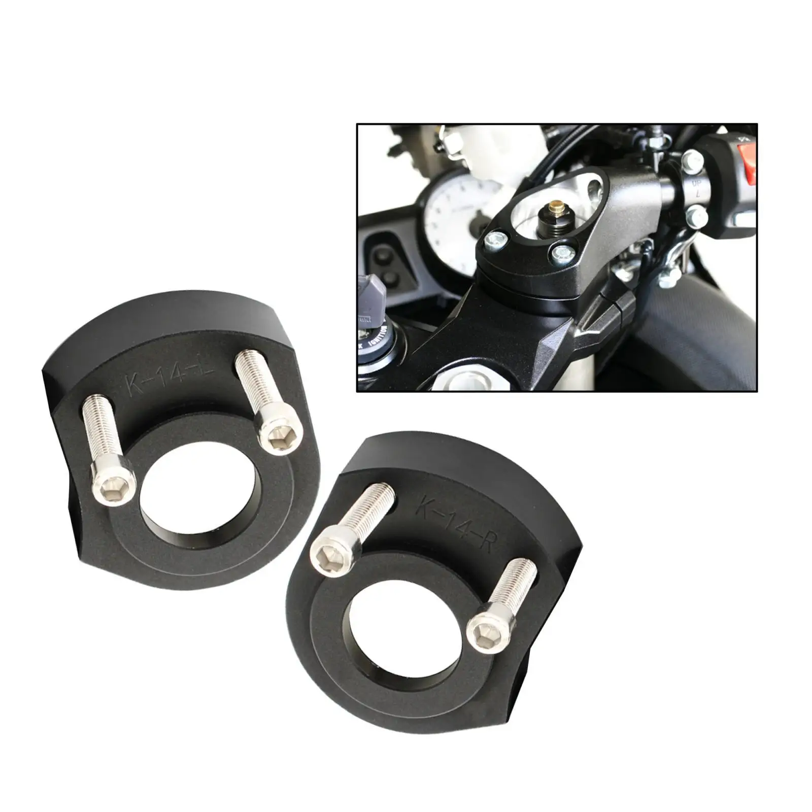 Aluminum Alloy Handlebar Riser Spacer for Kawasaki ZX-14R ZX14R ZZR 1400 2006-2018 Handle Bar Mount Adapters