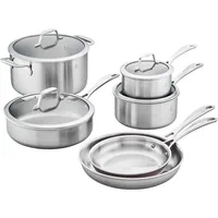 ZWILLING Spirit 3-ply 10-pc Stainless Steel Pots and Pans Set, Dutch Oven, Fry Pan,Silver 1
