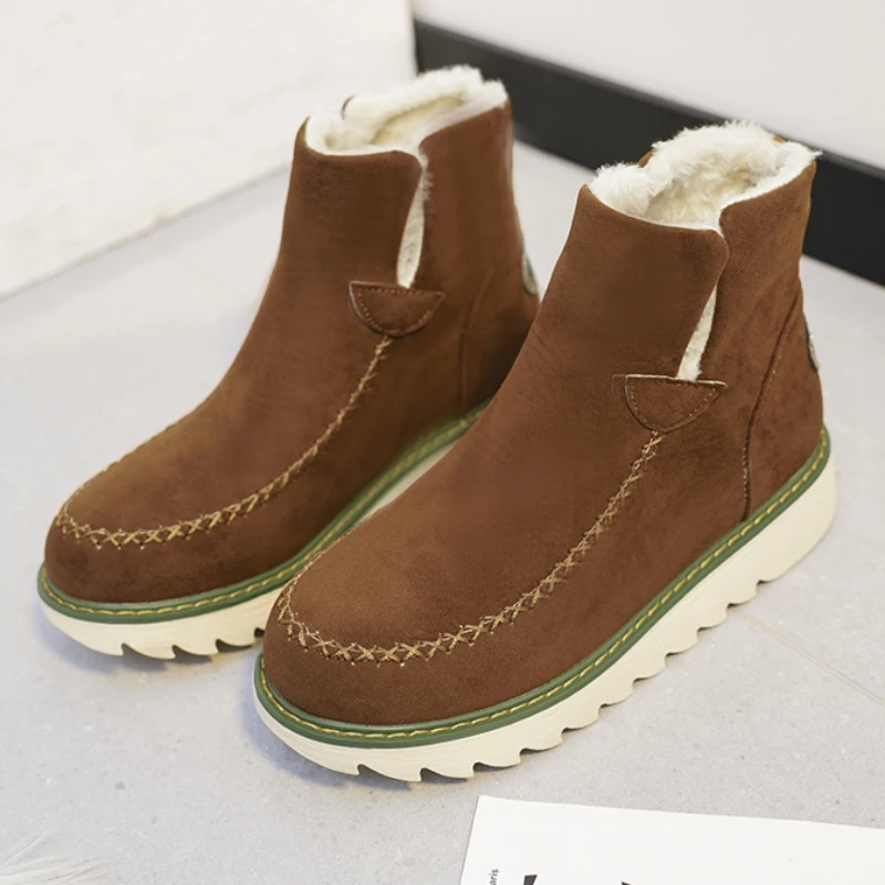 

Модные Повседневные теплые ботинки для женщин, удобные женские ботильоны без шнуровки, дизайнерские женские зимние ботинки