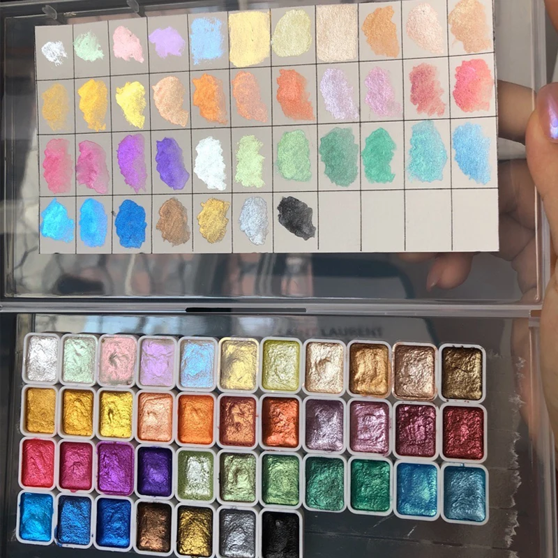 40 Colori 3G Solido Nail Glitter Pearlcent Acquerello Specchio Magico Polvere Nail Art Glitter Illusion Aurora Polvere Chunky Glitter