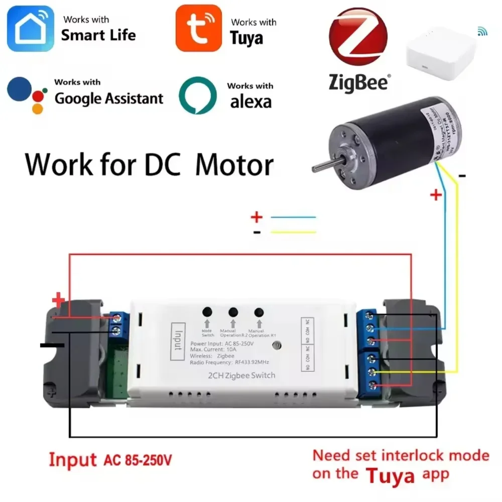 Zigbee Tuya Dry Contact Relay Module 12V 24V 220V 230V 2CH Electric ...
