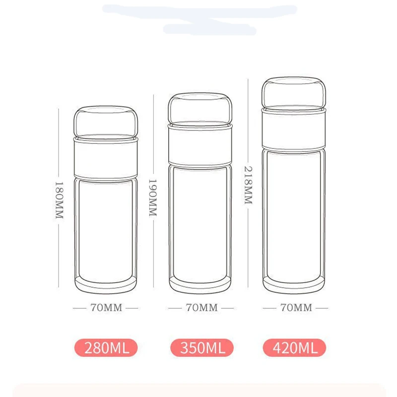 Elegant Double-Layer Glass Tea Infuser Tumbler with Filter