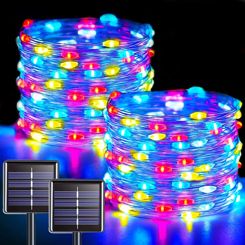 

Solar Fairy Light Outdoor LED String Waterproof 8 Modes Copper Wire Garland Light For Patio Garden Christmas Wedding Party Decor