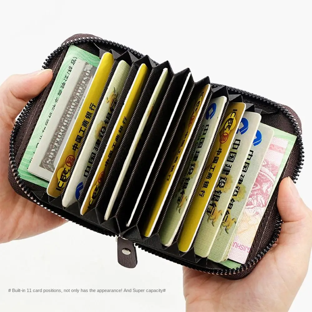 

PU Leather Men's Short Wallet Multi-position Durable Pocket Purse Multi-function 11 Cards Slim Male Leather Purse Travel