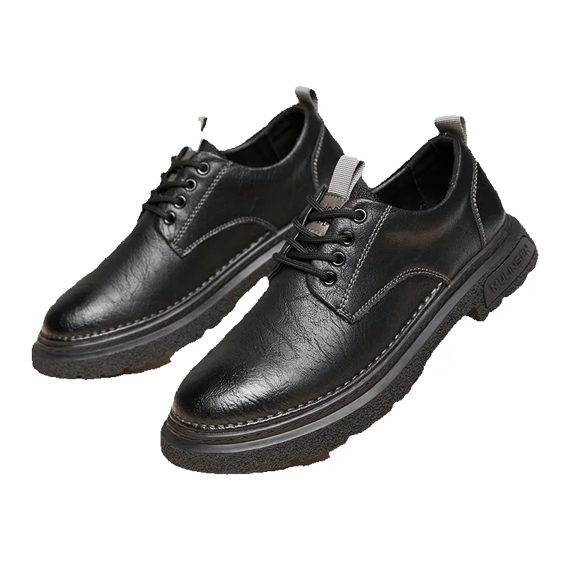 Regal Footwear Mulinsen Leather 2024 New Black Shoes Men's Soft Sole Casual British Style Low-top Martin Boots Men Y_voghion.com