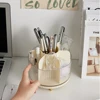 360° Rotation Makeup Brush Holder Desktop Makeup Organizer Lipstick Eyebrow Pencil Holder Jewelry Container Cosmetic Storage Box 4