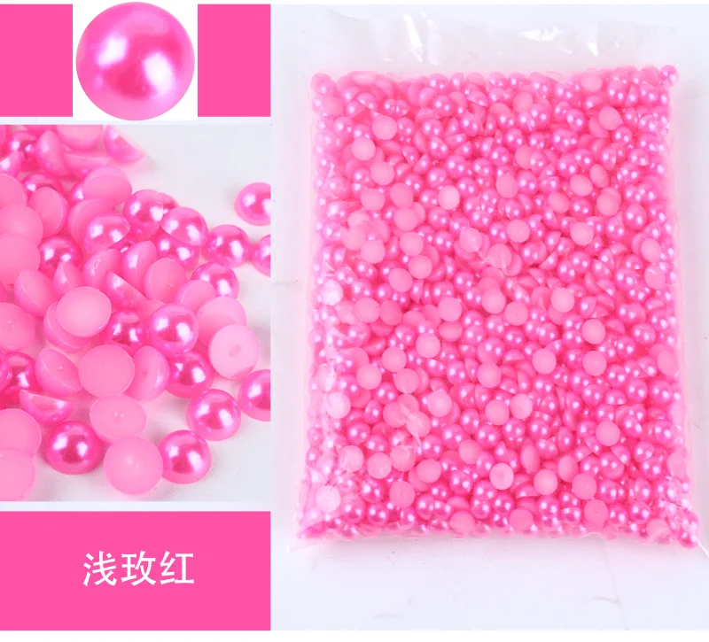 Mixed Size Colorful ABS Pearl Flat Back Rhinestones for Nail Art & Jewelry Crafting