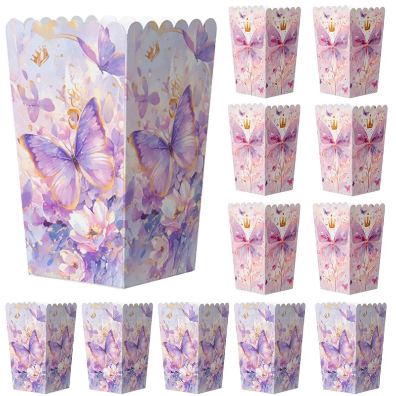 10/20Pcs Popcorn Papier Süßigkeiten Geschenk Box Schmetterling Backen Einweg Box Hochzeit Gunsten Geschenk Verpackung Tasche Geburtstag Party Dekoration