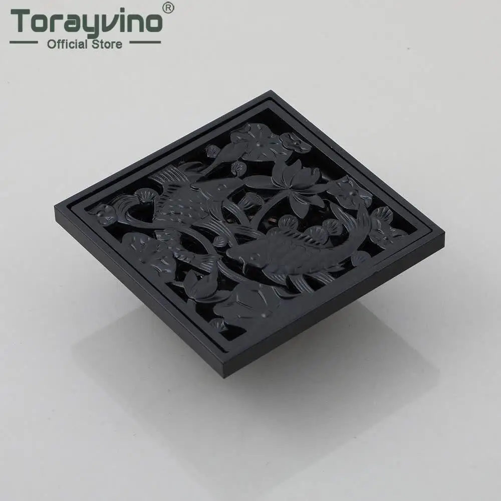 Сливы для душа Torayvino 10*10 см квадратный слив ванны сито волос рыбы резная решетка