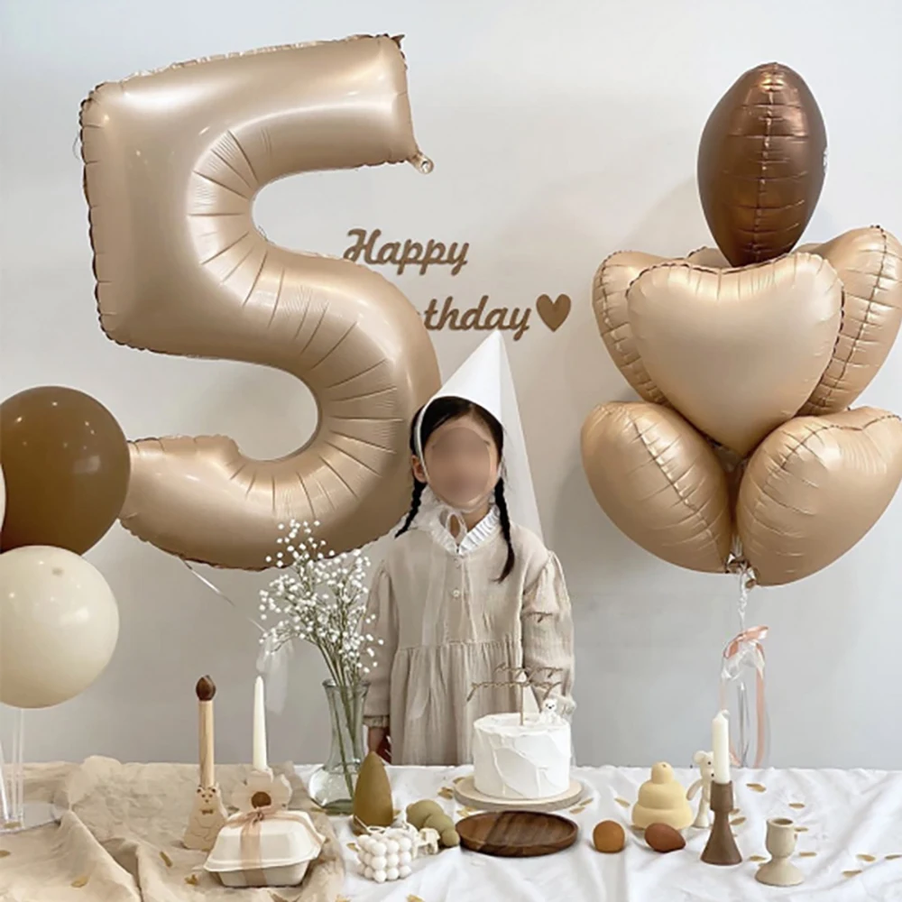 40 Zoll cremefarbene Zahlenballons 1–9, große Figur, Herz-Heliumballon für Kinder, Mädchen, 1. Jahr, Geburtstag, Hochzeit, Dekoration, Zubehör – Detail 13