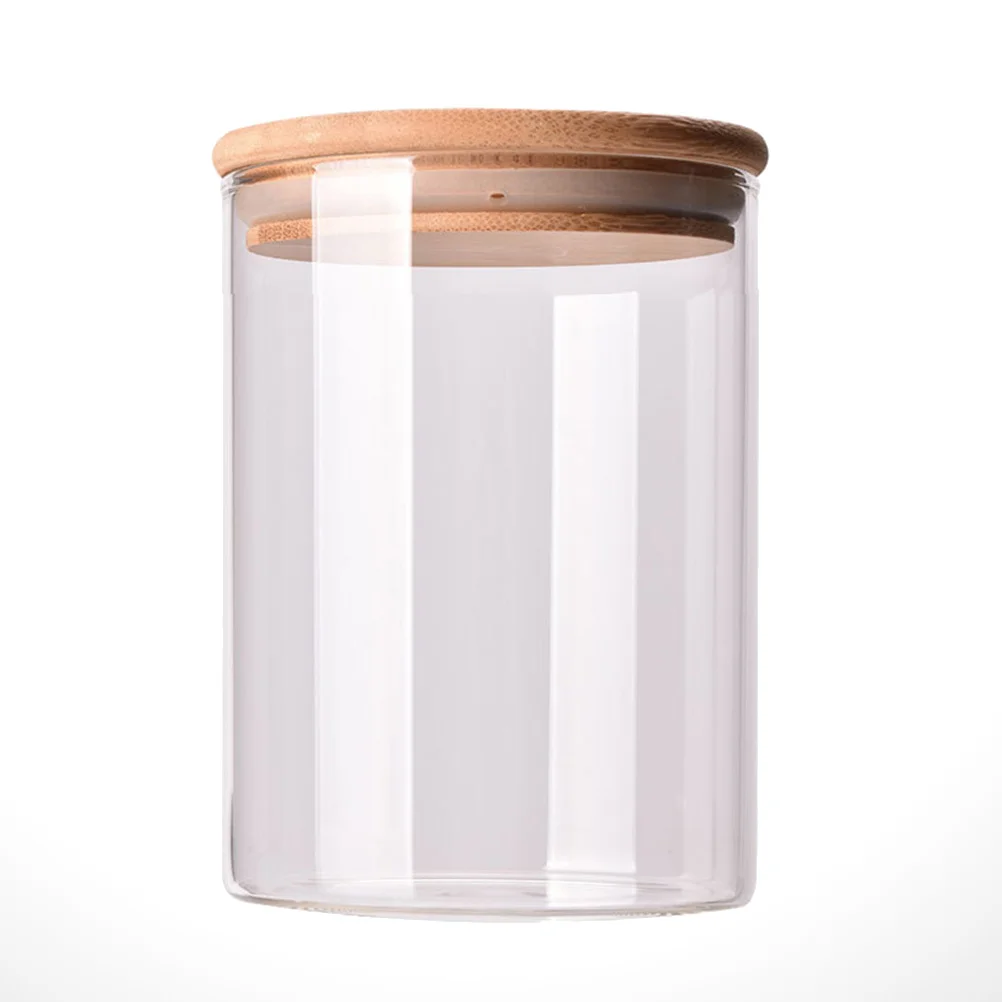 

Cabilock Glass Storage Container Airtight Jars with Wooden Lids Kitchen Canisters For Sugar, Candy, Cookie, Rice and Jars (
