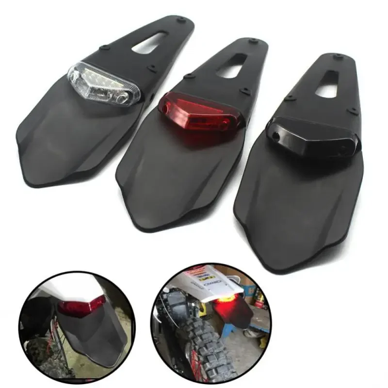 Motorcycle Rear License Plate Bracket Holder 12V LED Taillight Brake Lamp Universal For Enduro Off-Road Bike