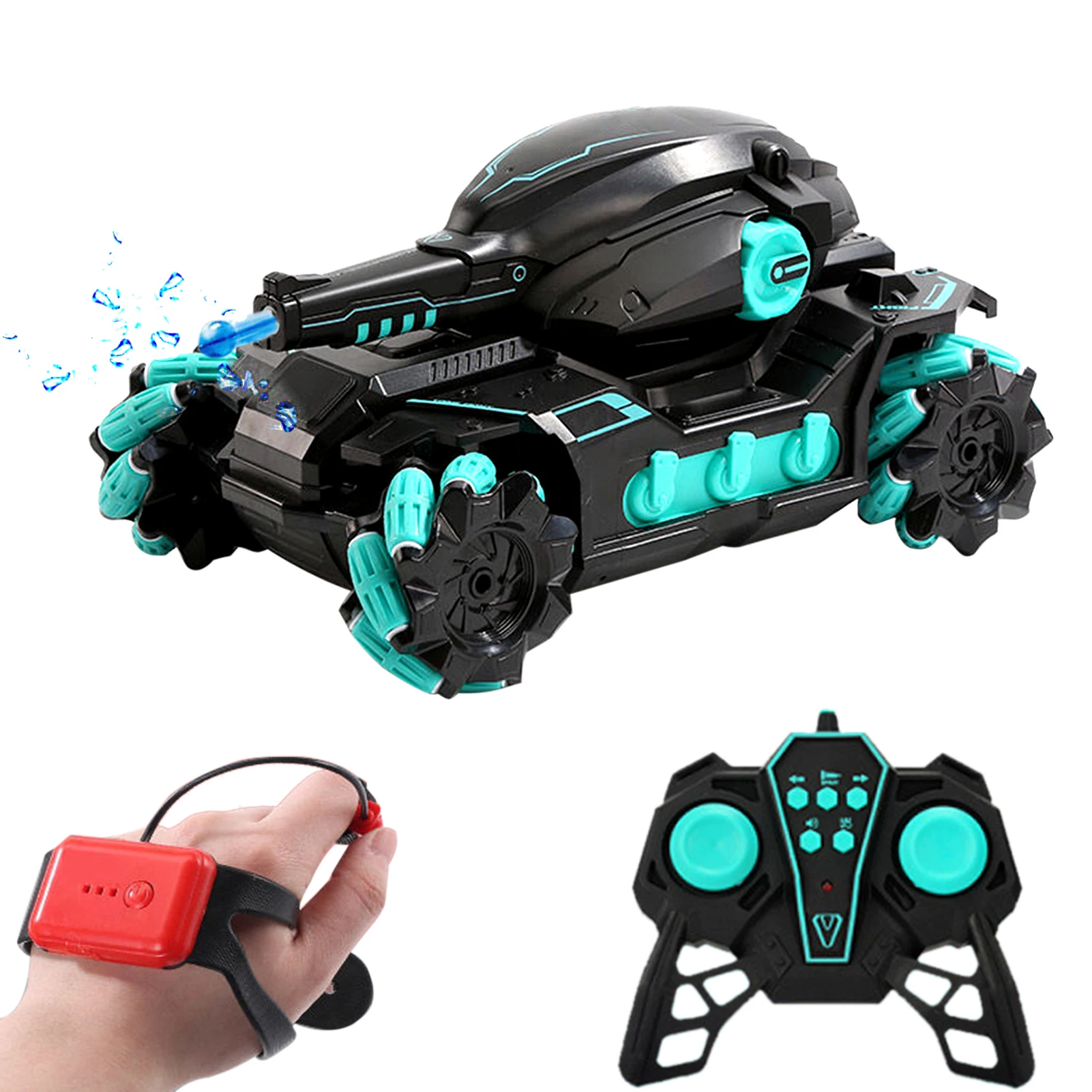 rc cars for adults RC Car 2.4GHz Water Bead Car RC Tank 4WD 360° Rotating 2 Control Mode with Light Music Drift Remote Control Tank for Boys gifts rc car shops near me