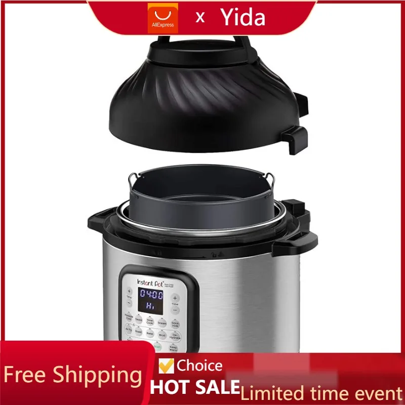 

Мгновенный чайник Duo четкая 11 в 1 Воздушная фритюрница и электрическая скороварка комбинированный с многоконфорочными крышками для картофеля фри, пара