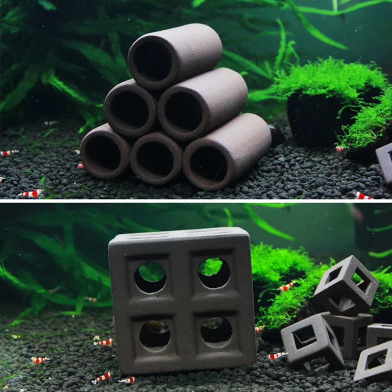 

Fish Tank Aquarium Ceramic Shrimp House Nest Spawning Breeding Cave Clay Pots Fish Tank Landscaping Decorations Ornaments