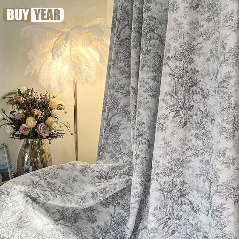 

French Jacquard Chenille Thickened Retro Style high-end High-precision Blackout Curtains for Living Dining room Bedroom
