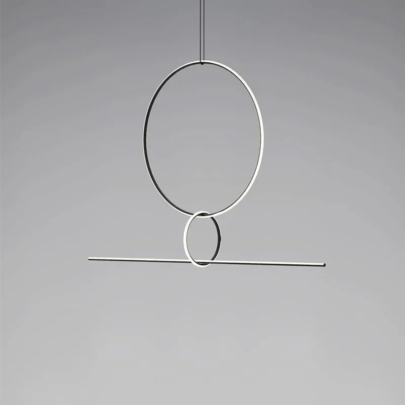 

Italian Design Kitchen Restaurant Island Suspension Lamp Minimalist Ring Line Combination Geometric LED Pendan Lighting Decor