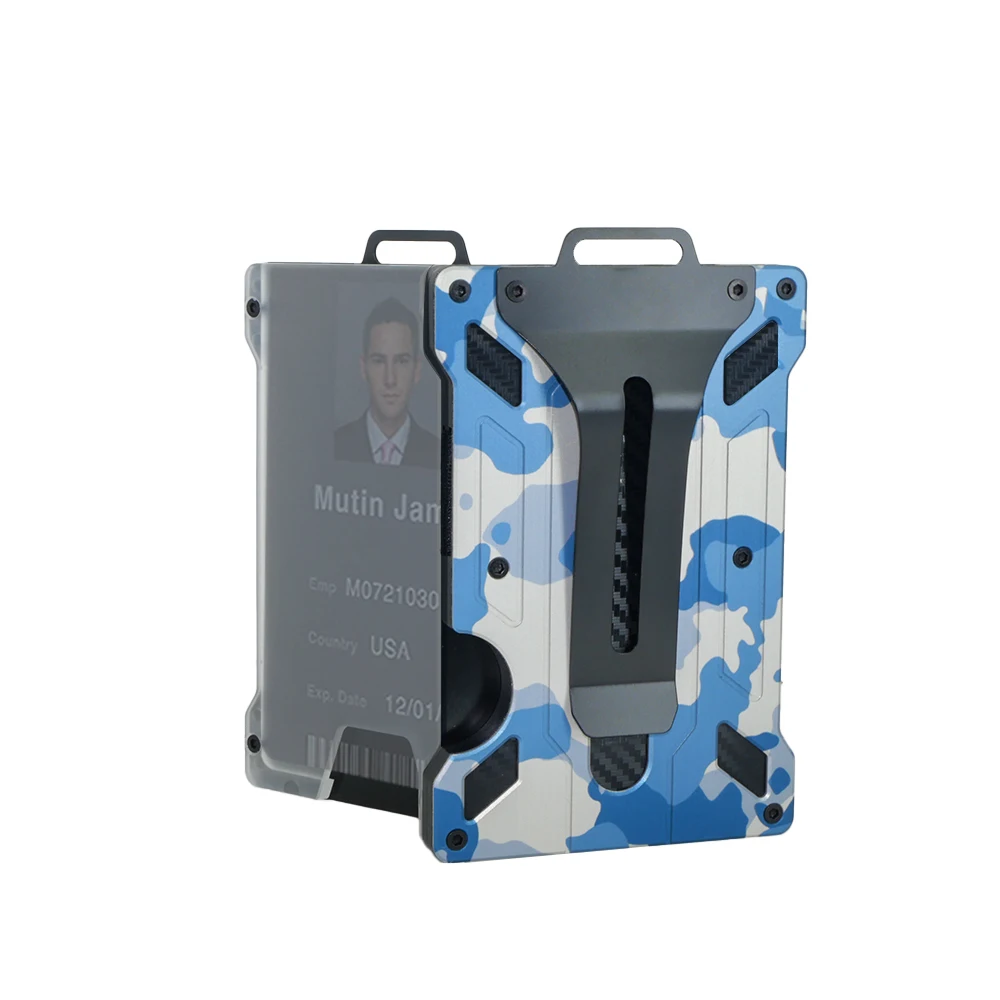 RFID-blockierende Geldbörse mit Geldscheinklammer, Vordertasche, vielseitiger Kreditkarten-Organizer, Ausweishalter, Bargeldhalter – Detail 8